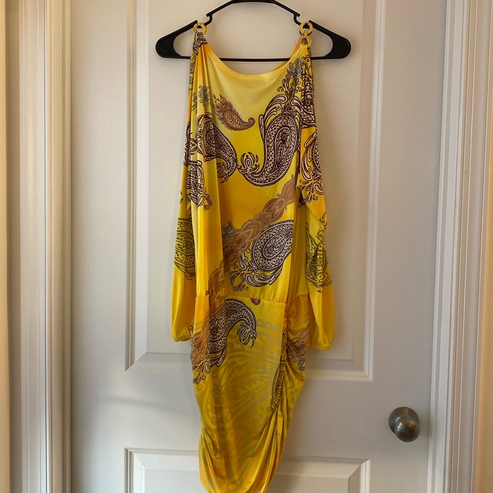 Yellow and Brown Stretchy Dress